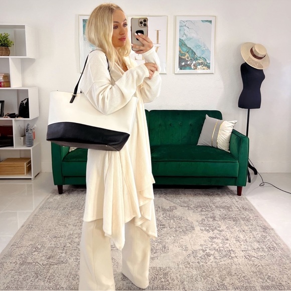 Kate Spade Two Tone Ivory and Black Tote Bag - Picture 4 of 15